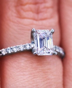 Classic 1.03 Carat Emerald Cut Diamond Engagement Ring