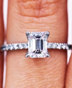 Classic 1.03 Ct Emerald Cut Diamond Engagement Ring