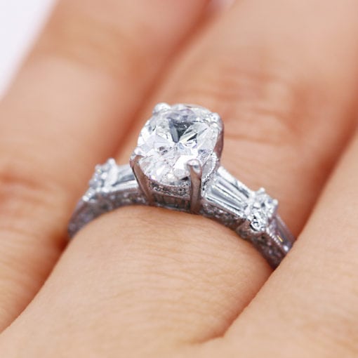 1.23 Ct Oval Filigree Engagement Ring