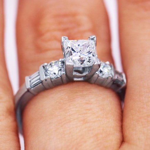 1.05 Ct Princess Cut Diamond Engagement Ring