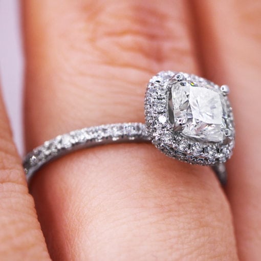 1.01 Ct Cushion Diamond Engagement Ring