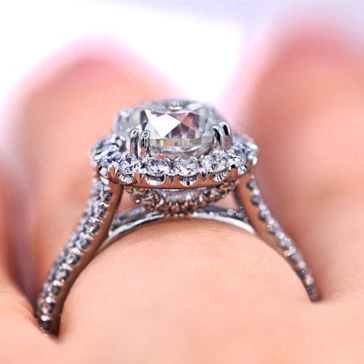 2.02 Carat Round Halo Diamond Engagement Ring
