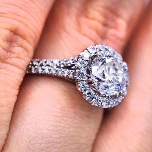 2.02 Ct Halo Diamond Engagement Ring
