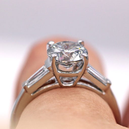 1.54 ct three-stone round classic engagement ring