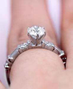 Classic Baguette Diamond Engagement Ring