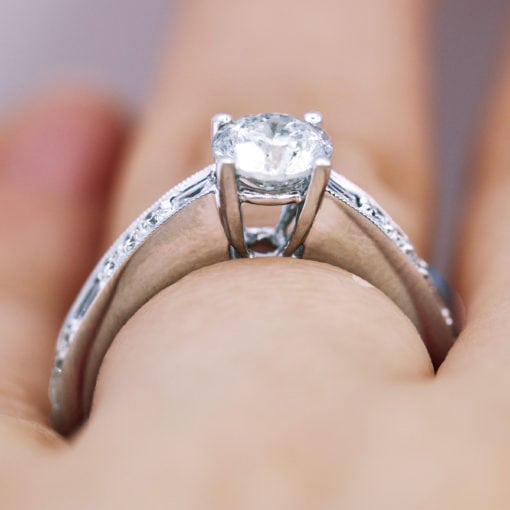 0.90 Carat Round Diamond Engagement Ring