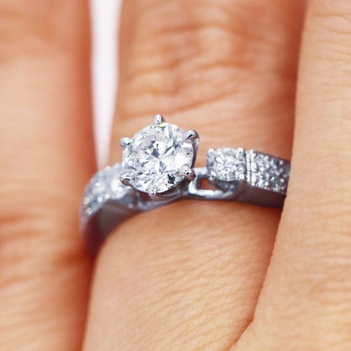 0.71 Carat Round Diamond Engagement Ring