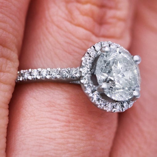 2.02 Ct Round Halo Diamond Engagement Ring
