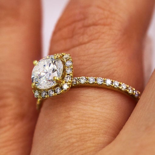 1.04 Carat Halo Round Diamond Engagement Ring