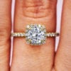 1.04 Ct Halo Round Diamond Engagement Ring